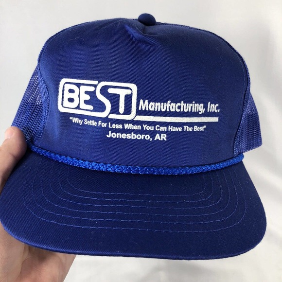 Best Manufacturing Inc Jonesboro Arkansas Snapback Hat Cap Mesh Blue One Size - Picture 10 of 10